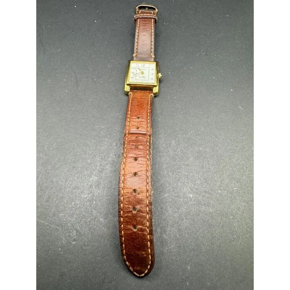 Coach Stainless Steel Gold Tone Square Watch CA.88.7.34.0914 White Dial Working - Picture 3 of 11